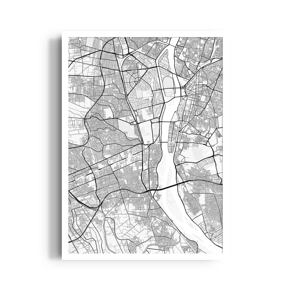 Timeless River Grid - street map wall art