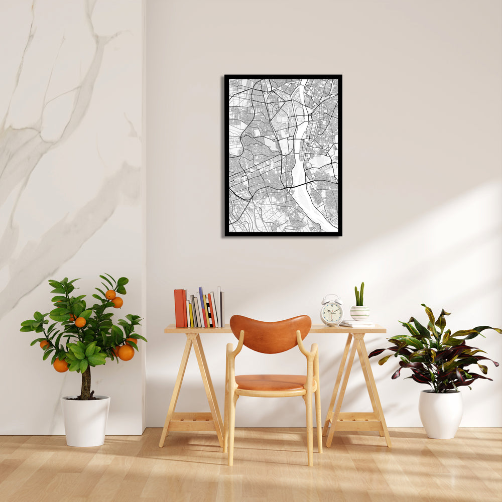 Timeless River Grid - street map wall art