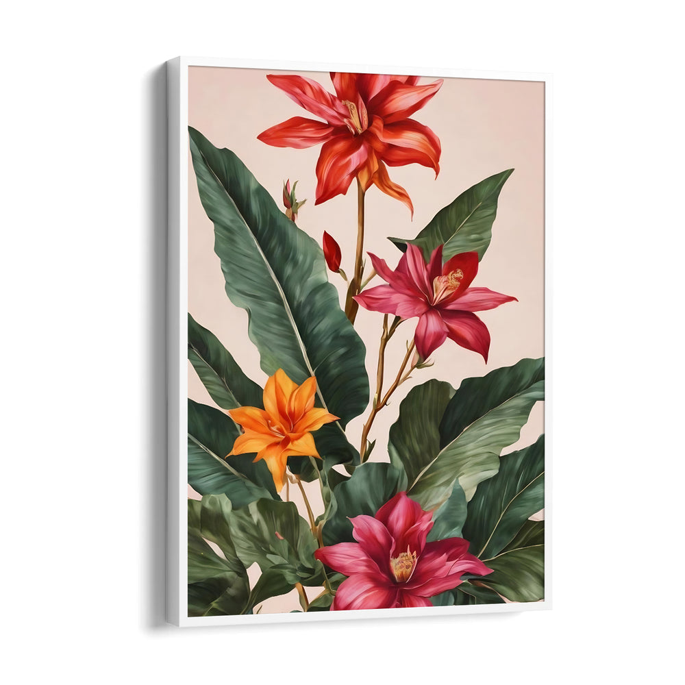 Tropical Scarlet Garden - Botanical Wall Art