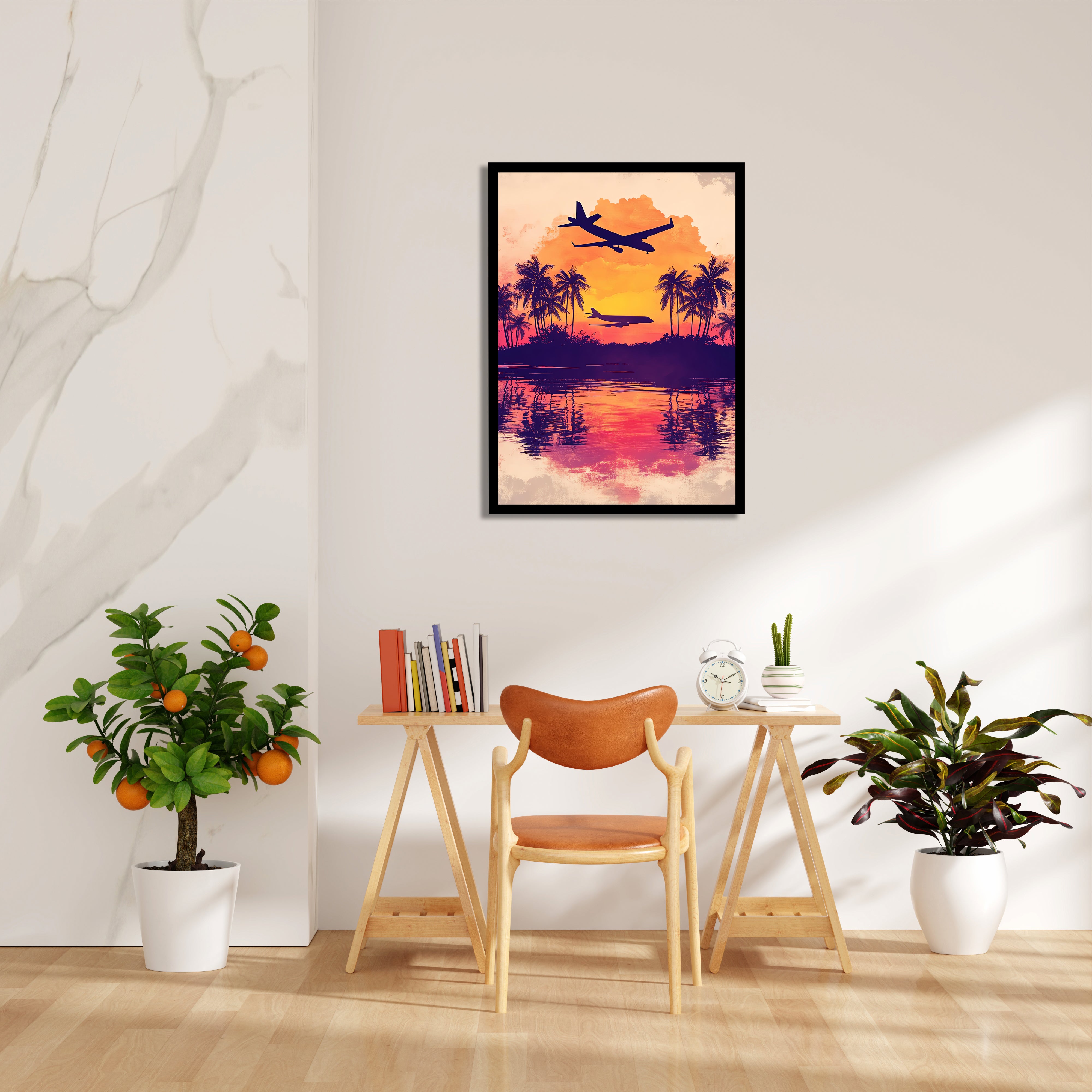 Tropical Sunset Flight - Travel Wall Art