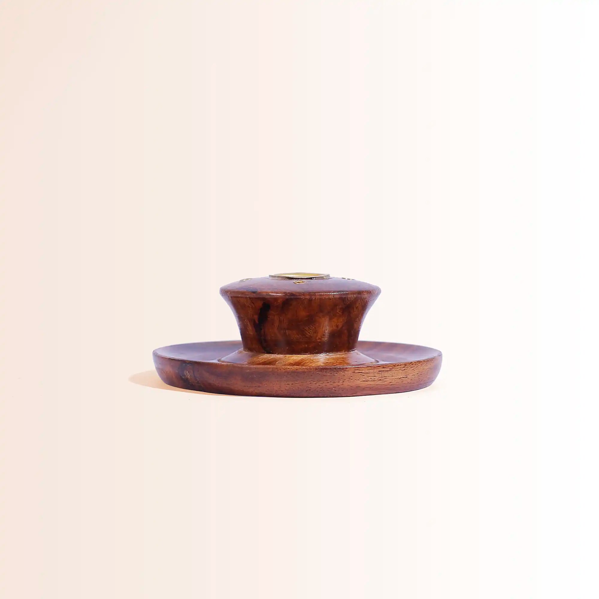 Sheesham Wood & Brass Agarbatti and Dhoop Holder | Puja Stand