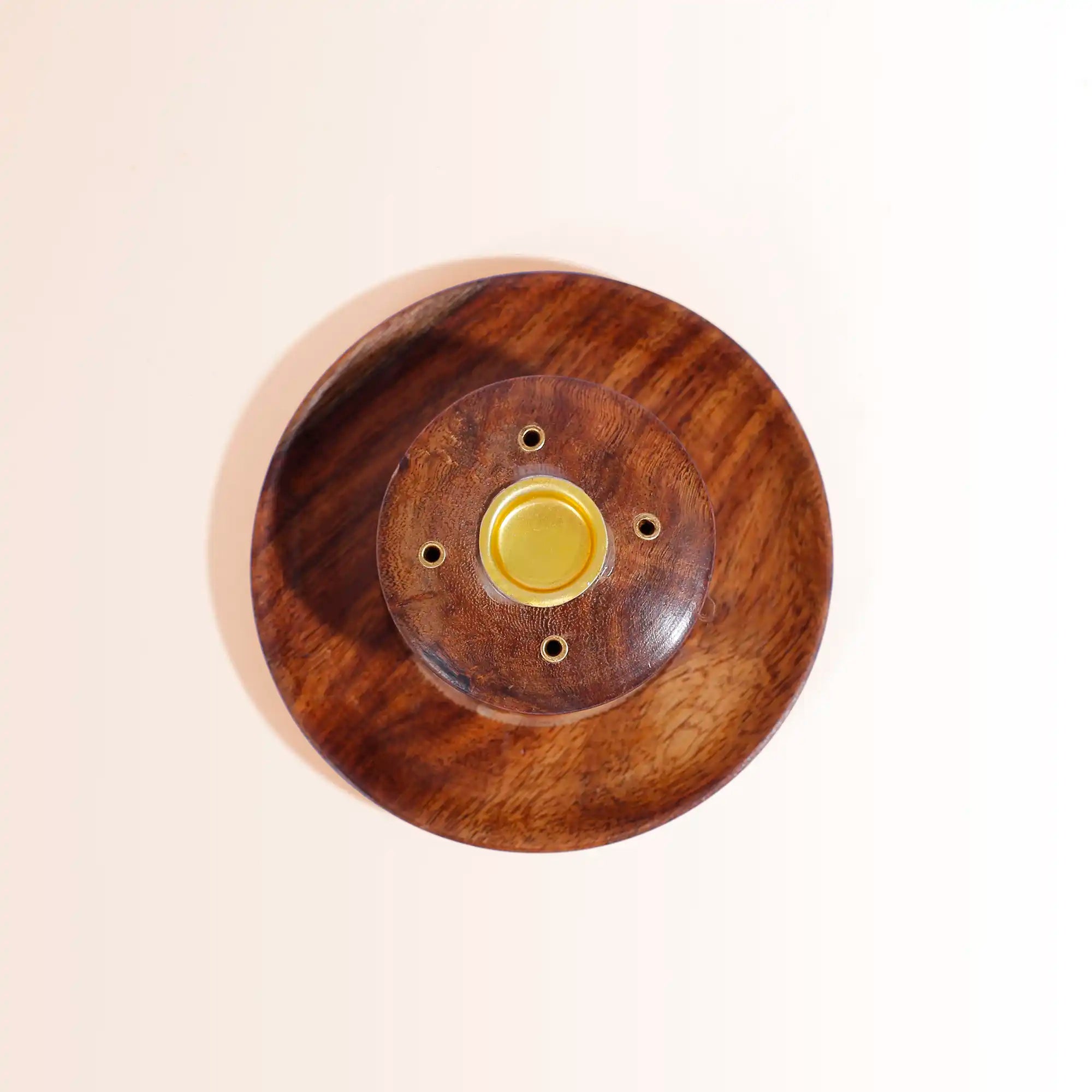 Sheesham Wood & Brass Agarbatti and Dhoop Holder | Puja Stand