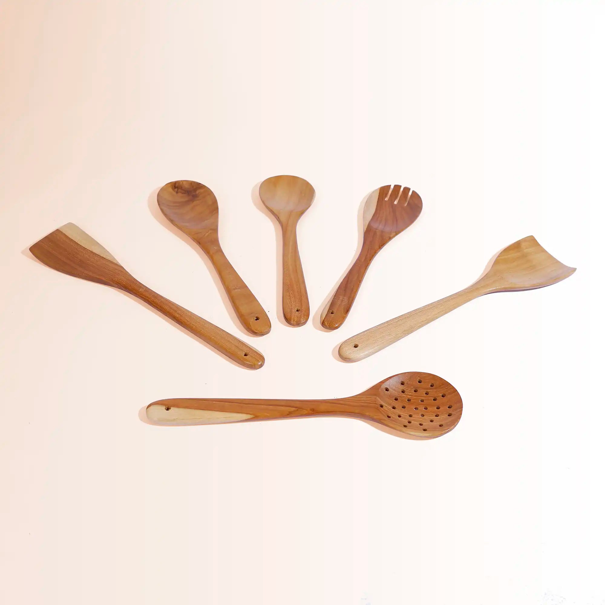 Handcrafted 6-Piece Neem Wood Kitchen Utensil Set | Antibacterial & Eco-Friendly