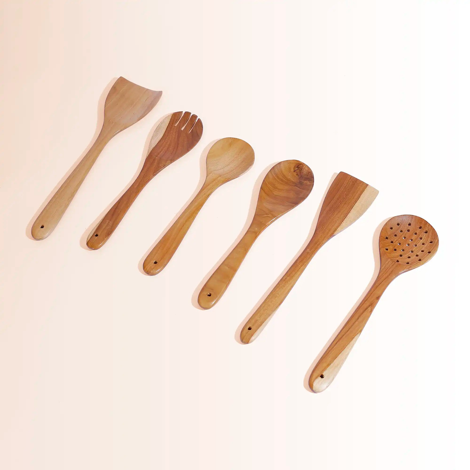 Handcrafted 6-Piece Neem Wood Kitchen Utensil Set | Antibacterial & Eco-Friendly