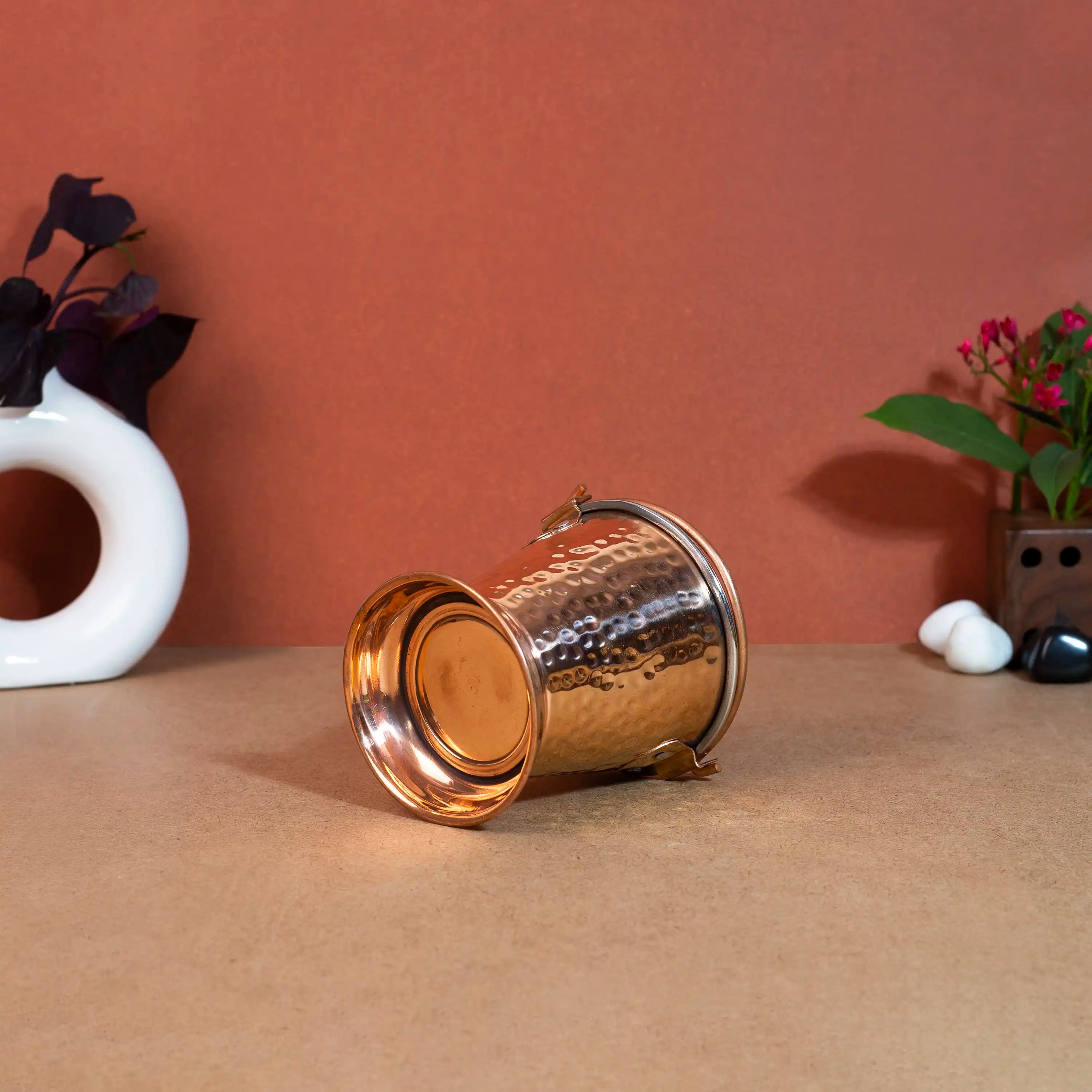 Traditional Steel & Copper Serving Bucket (Balti)