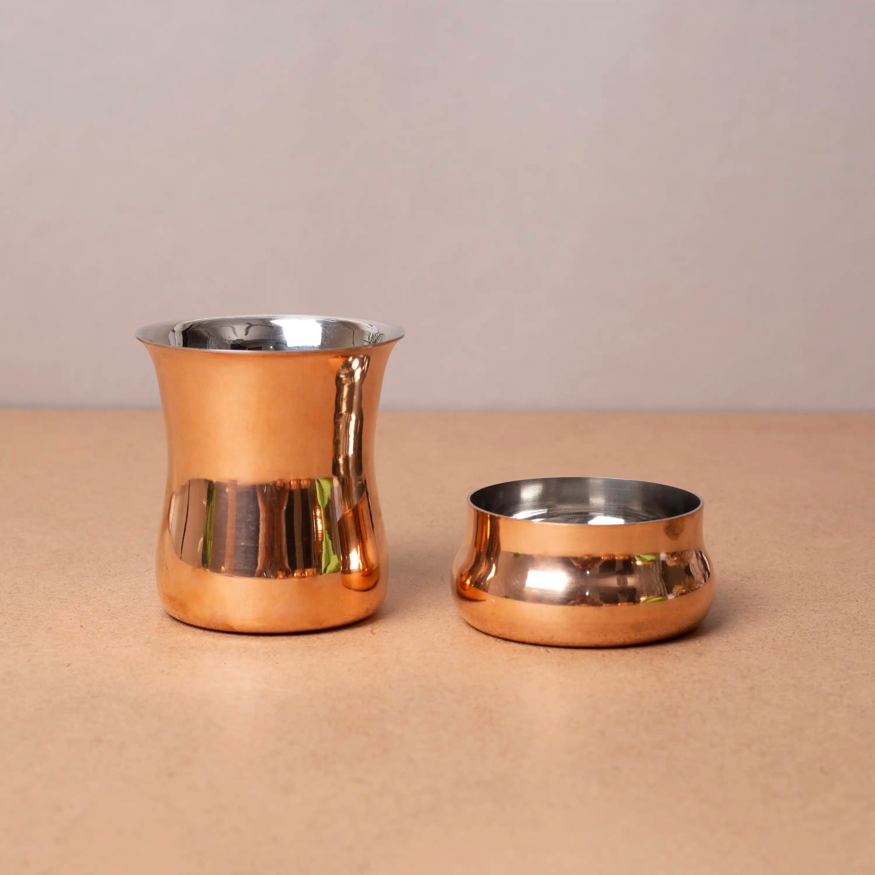 Complete 8-Piece Copper & Steel Thali Dinner Set | For Festive Dining & Gifting