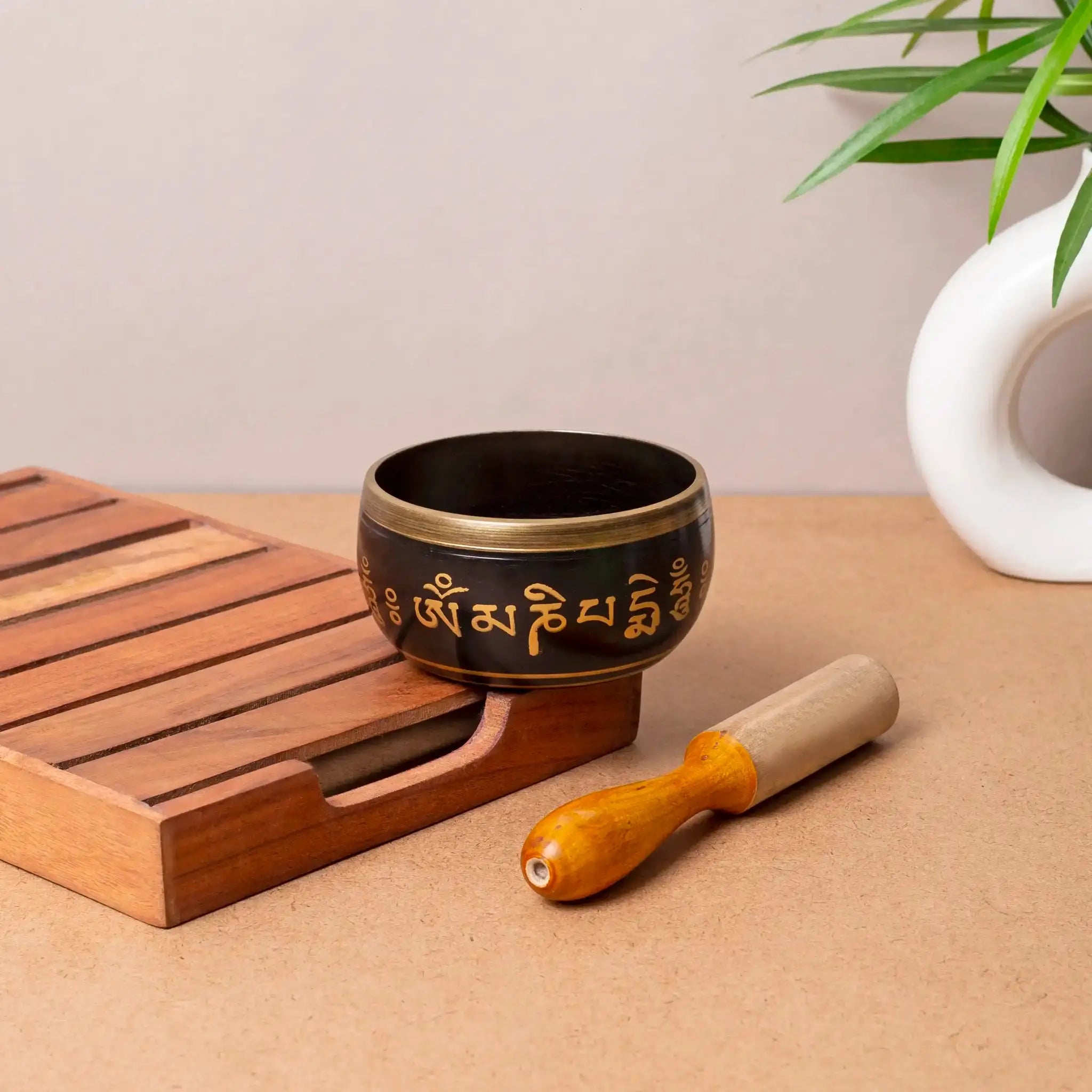 Elegant Black Tibetan Singing Bowl Set | For Deep Meditation & Chakra Healing