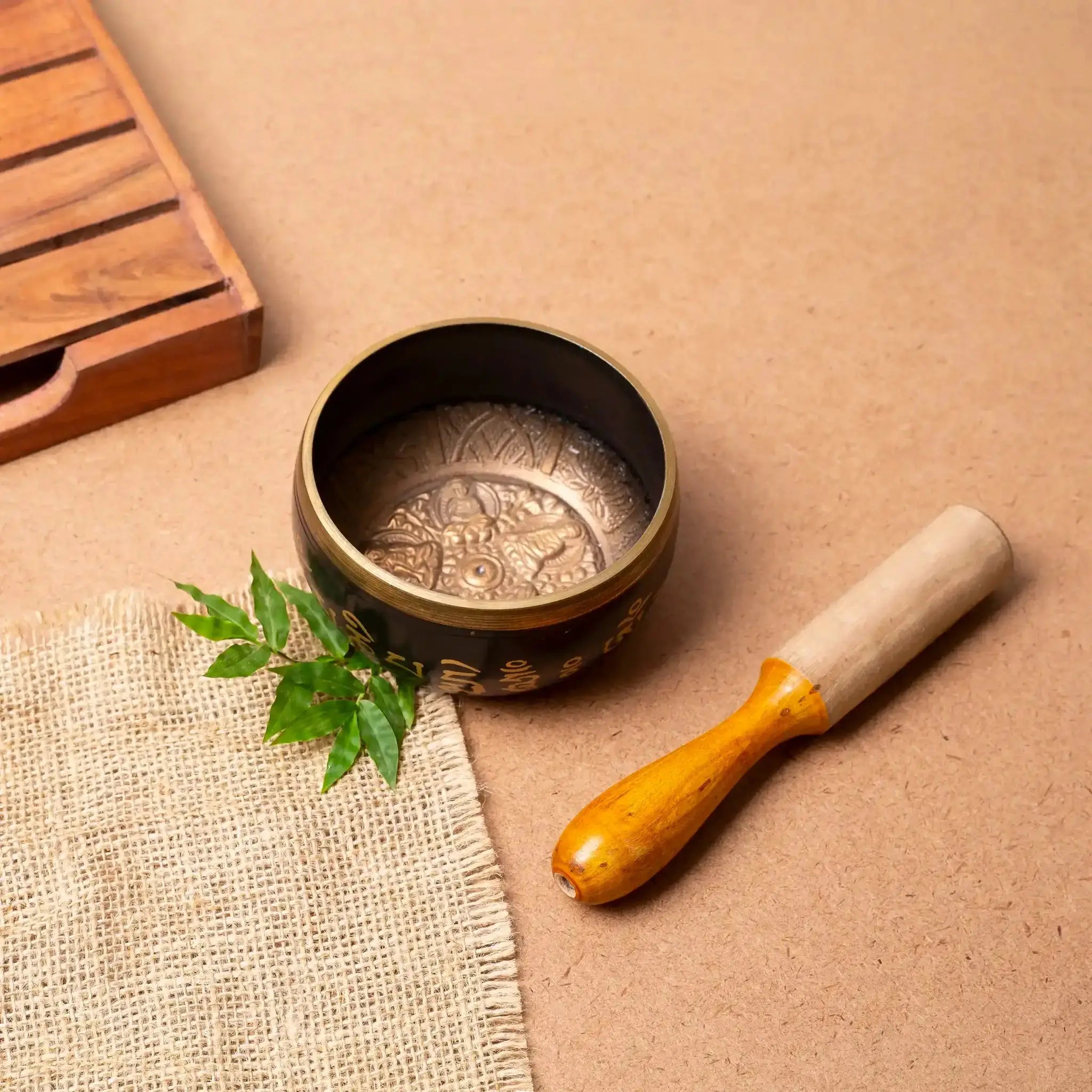 Elegant Black Tibetan Singing Bowl Set | For Deep Meditation & Chakra Healing