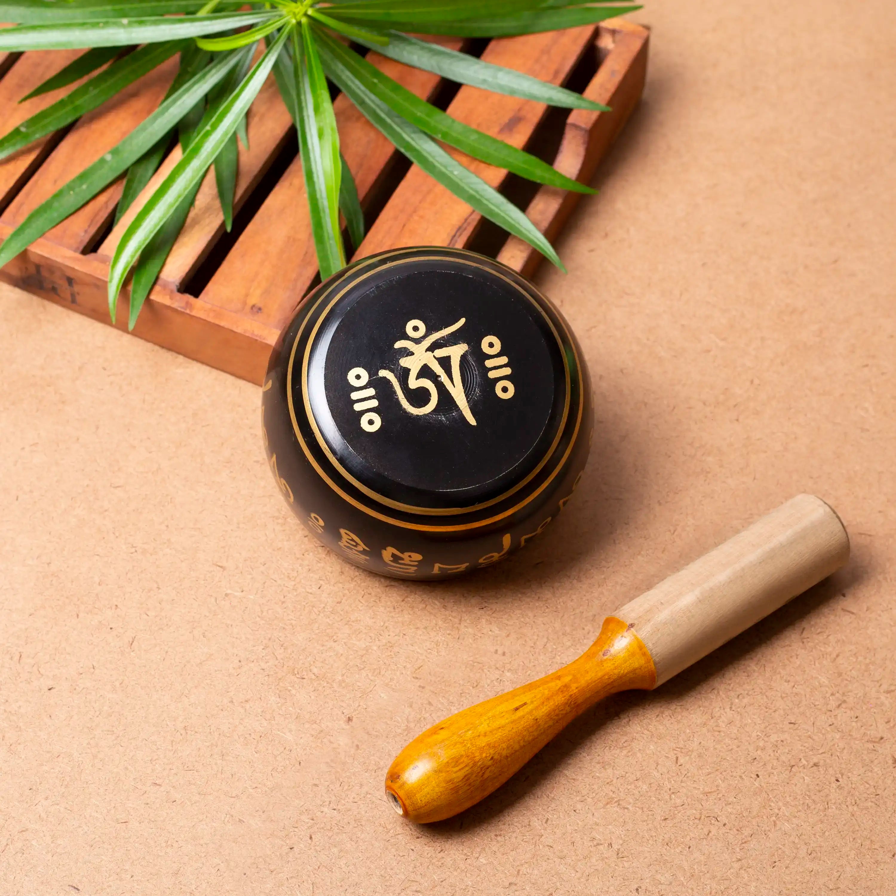 Elegant Black Tibetan Singing Bowl Set | For Deep Meditation & Chakra Healing