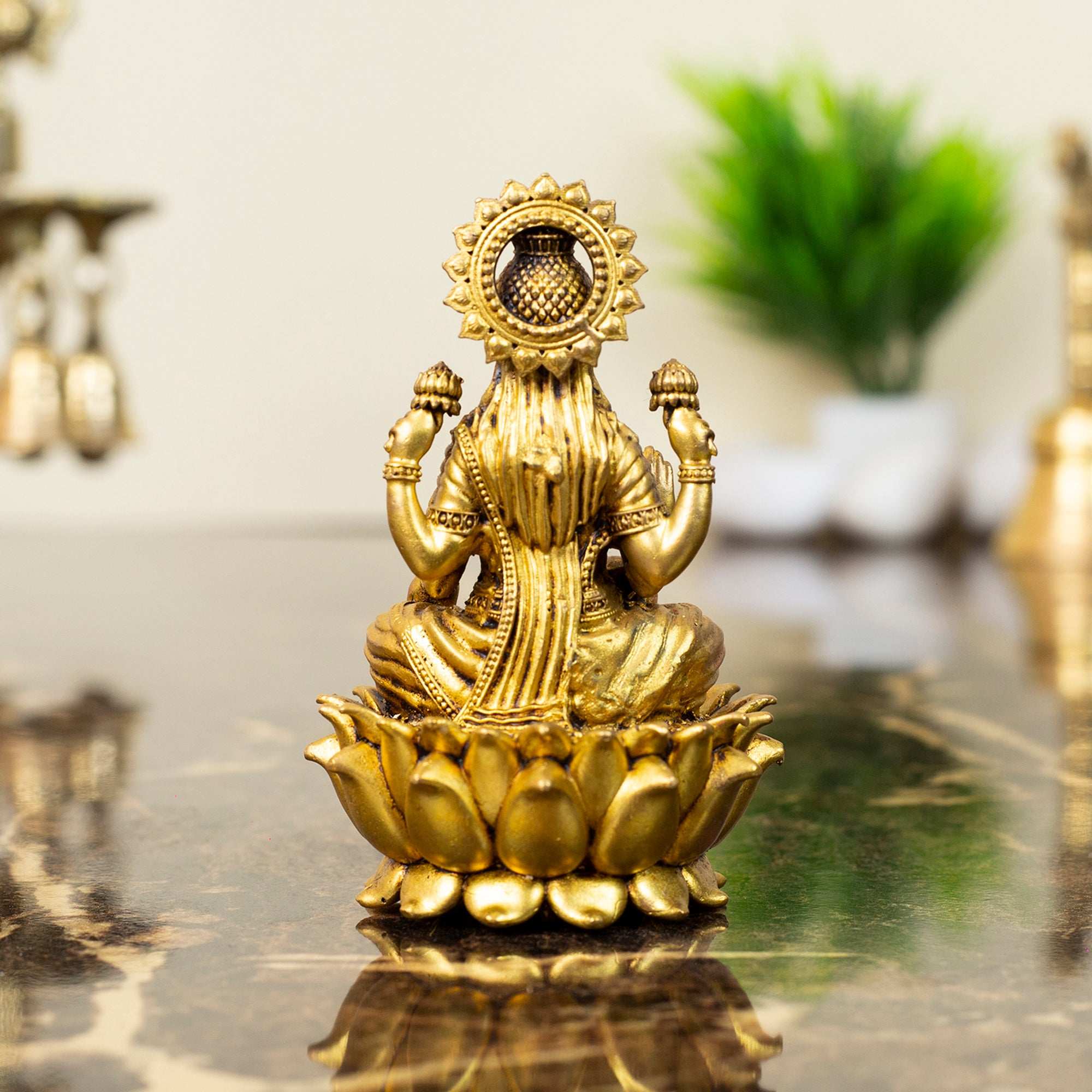 Exquisite Handcrafted Brass Goddess Laxmi Idol