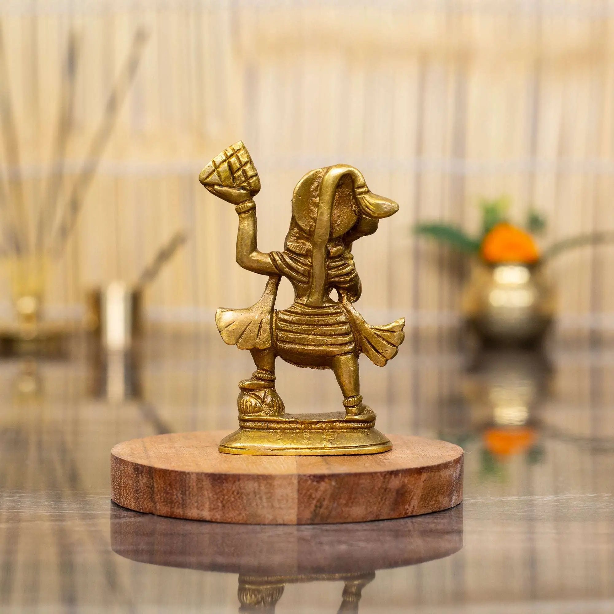 Powerful Brass Lord Hanuman Idol with Dronagiri Mountain