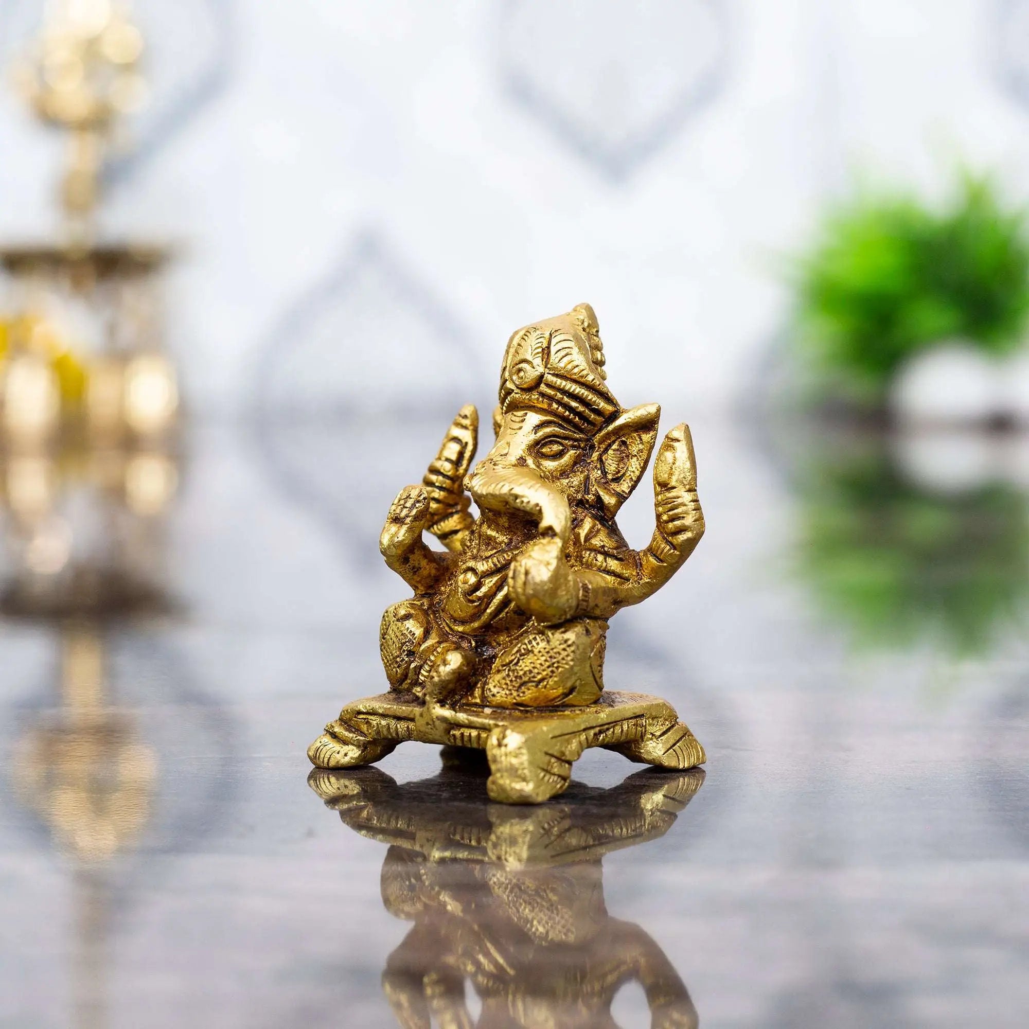 Compact & Heavyweight Brass Ganesha