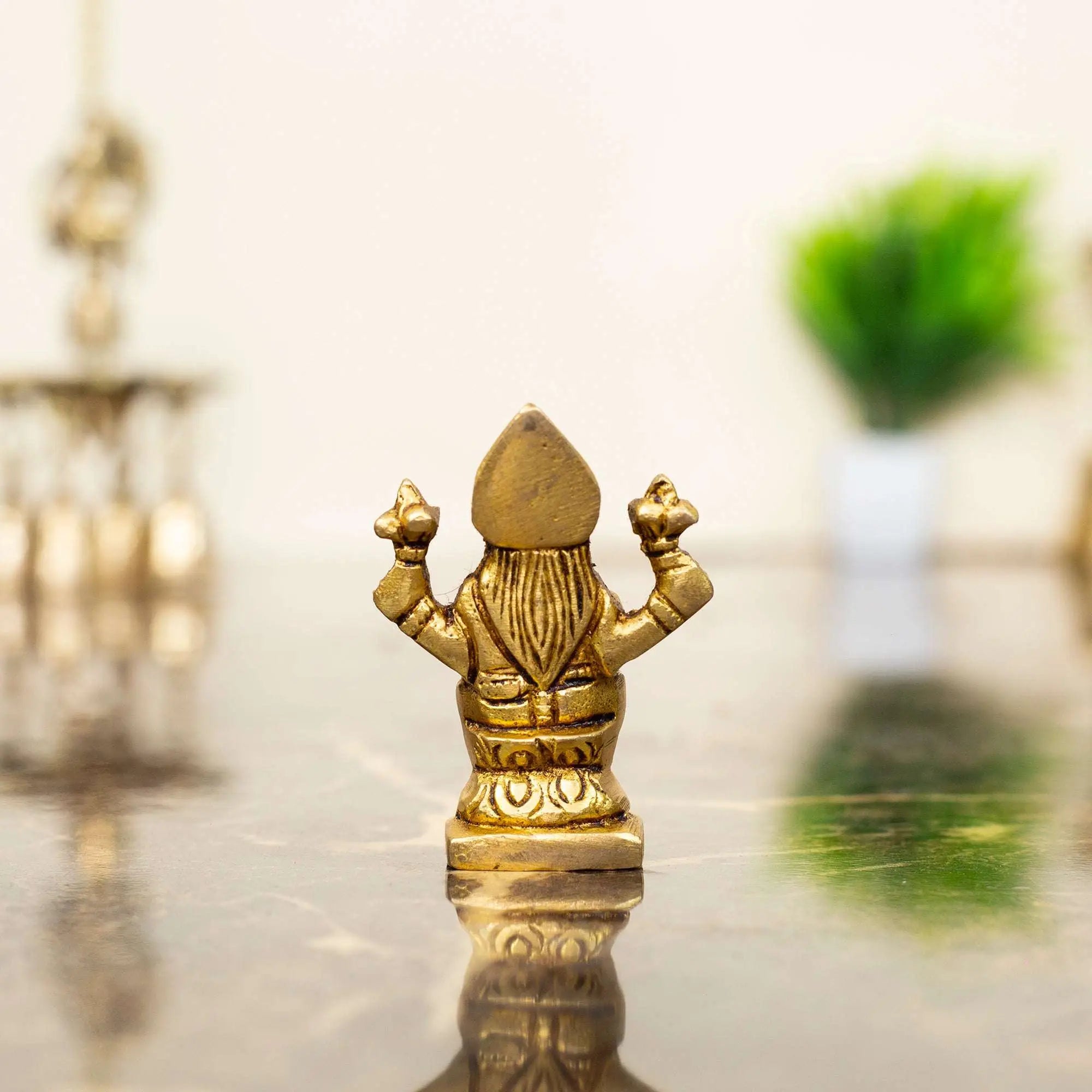 Compact Brass Standing Lakshmi