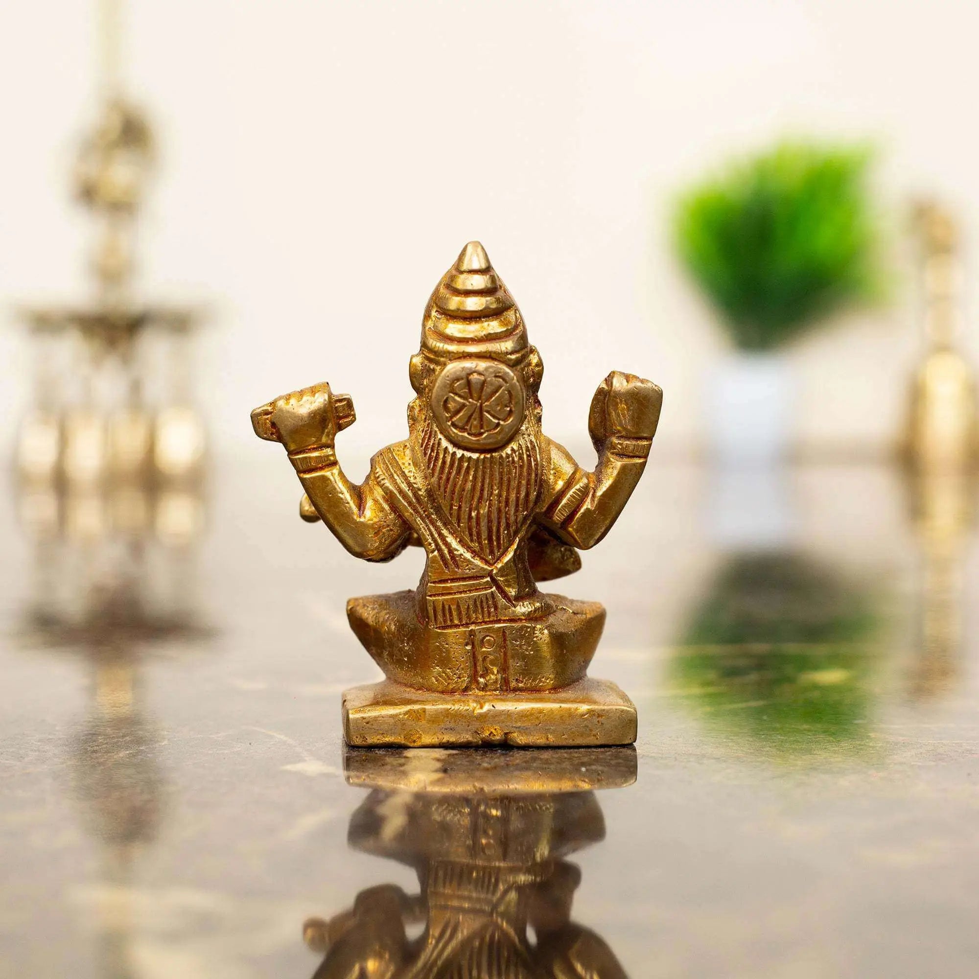 Solid Brass Saraswati Murti | For Navratri, Knowledge & Creative Success