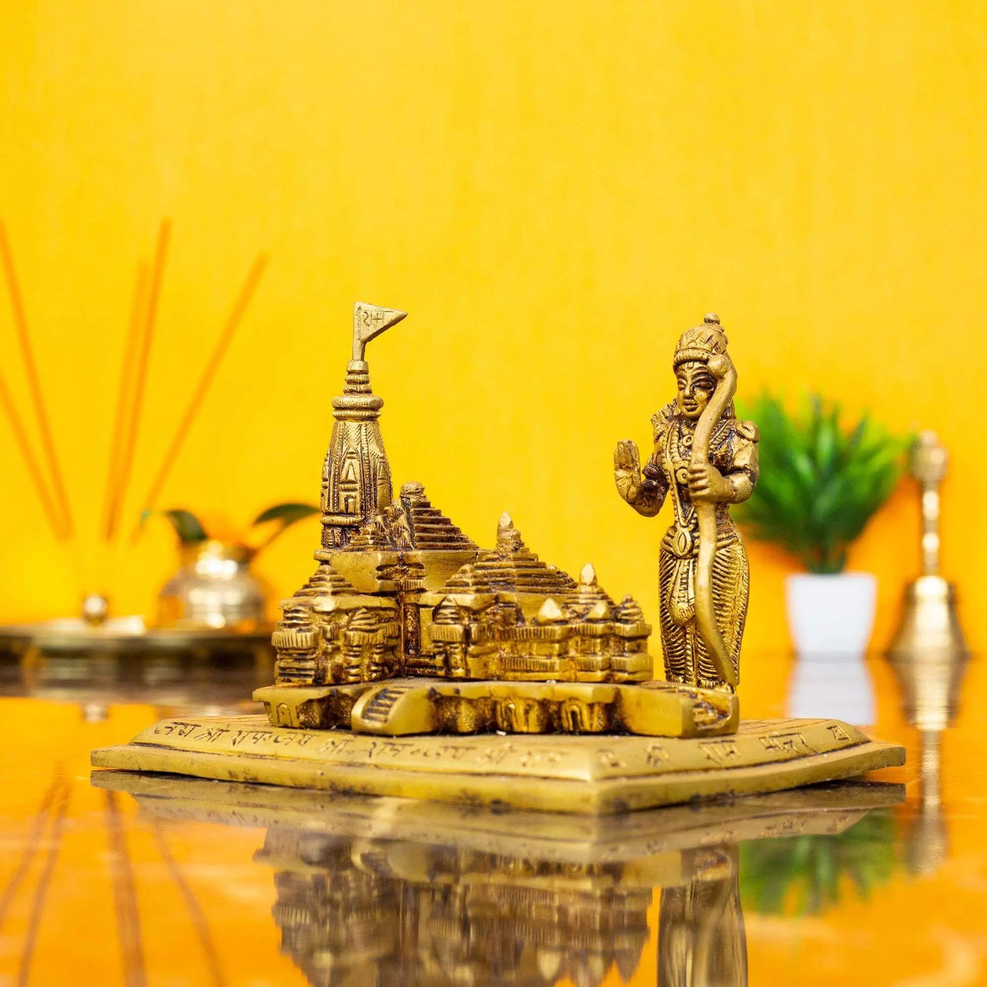 Grand Brass Ayodhya Ram Mandir with Lord Ram | Premium Heirloom Idol