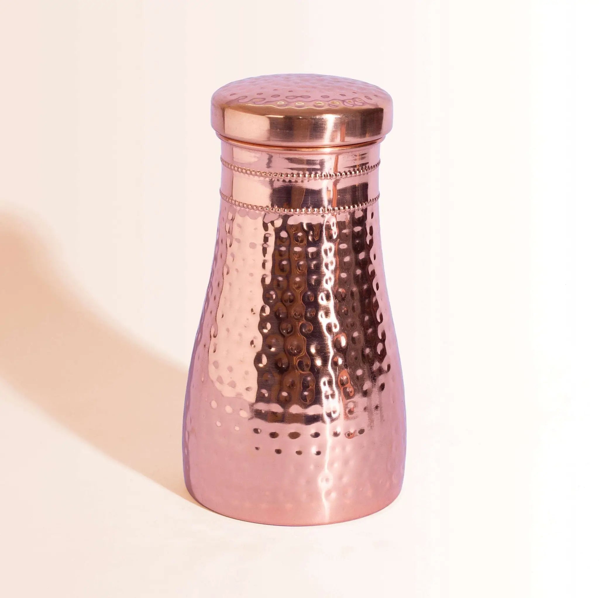 Hammered Copper Bedside Water Carafe Set with 2 Tumblers