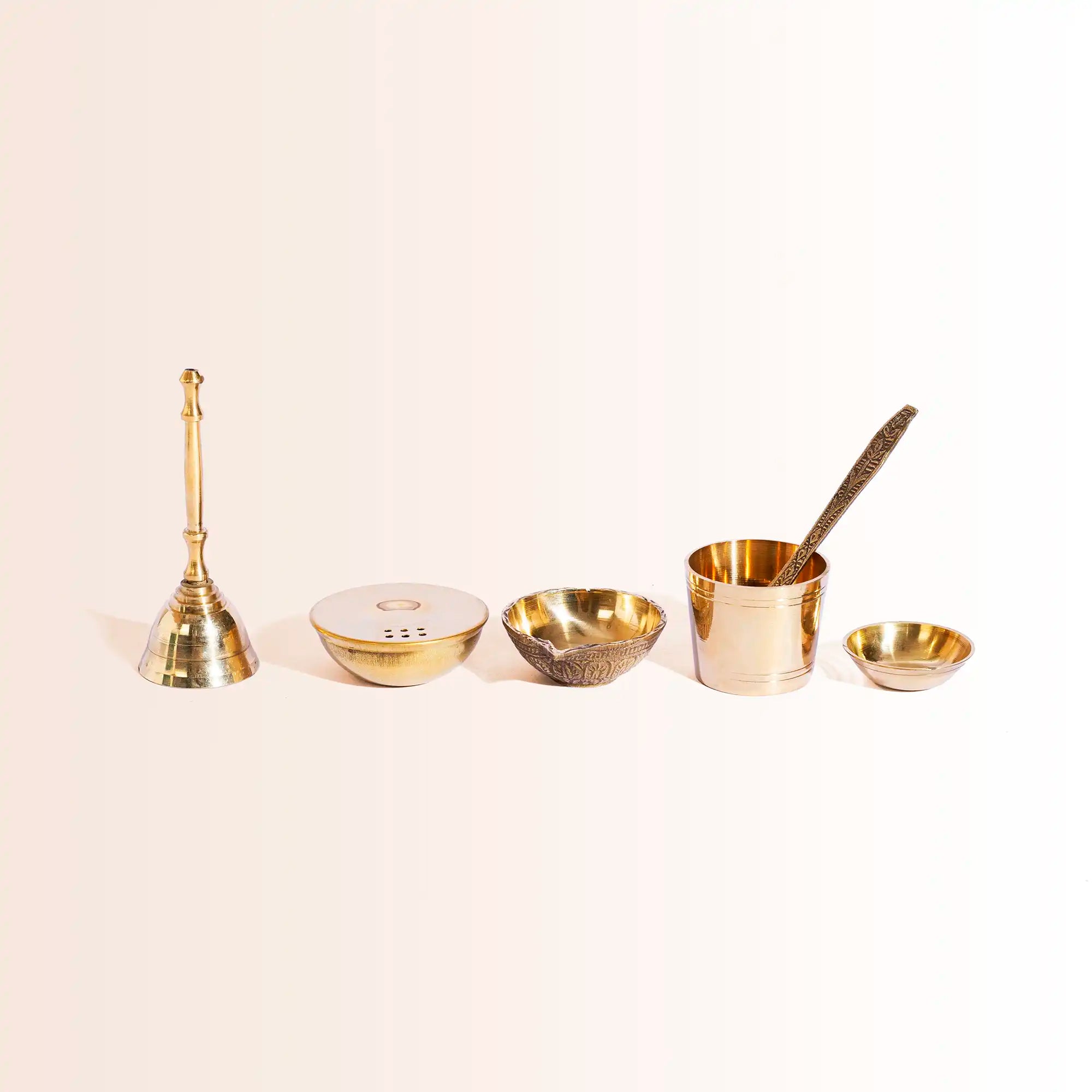 Saarvi Complete Brass Puja Thali Set | For Diwali & Festive Rituals