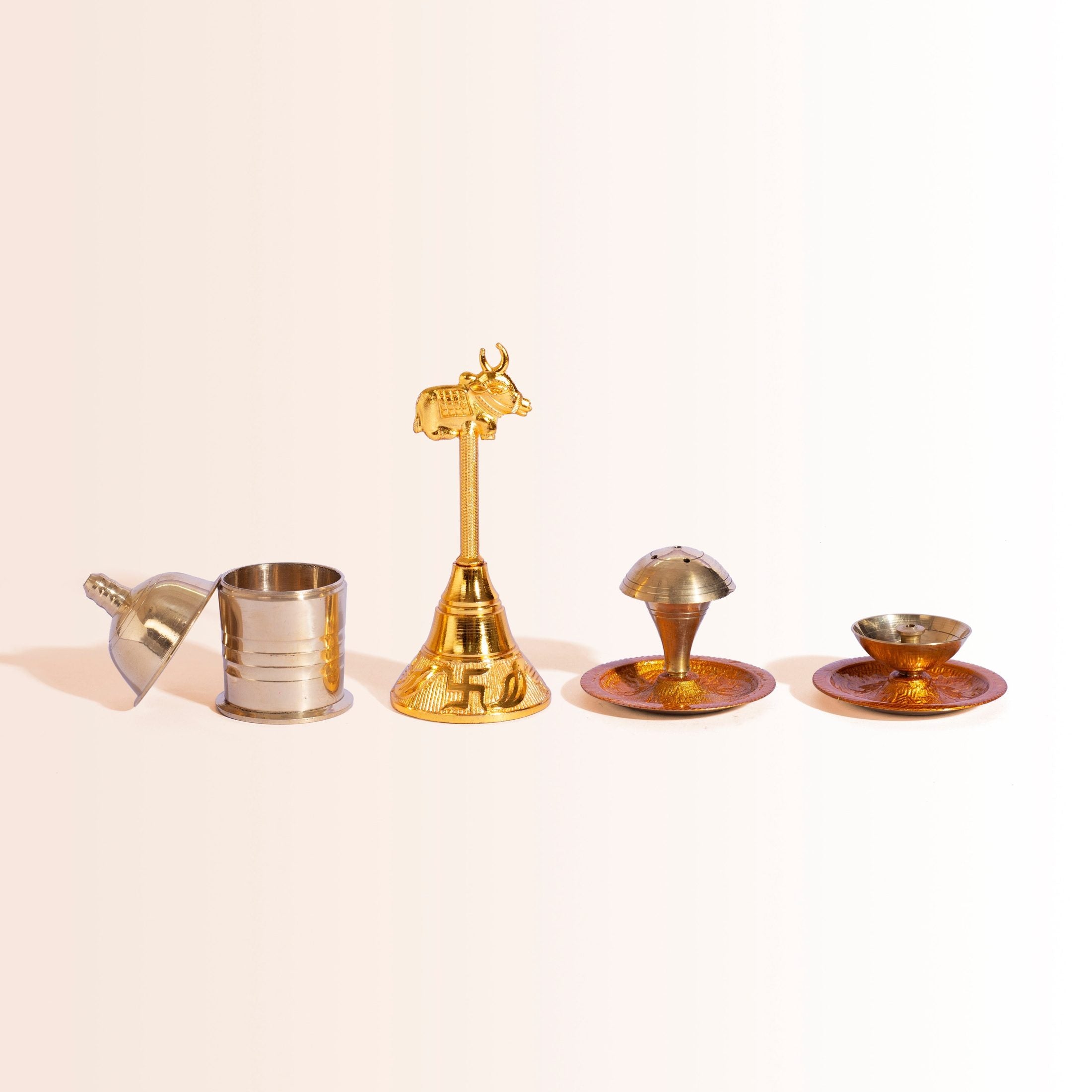 Complete Diwali Puja Thali Gift with Sacred Cow (Kamadhenu)
