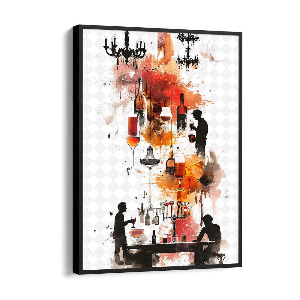 Vintage Wine Bar Collage - Food & Bar Wall Art