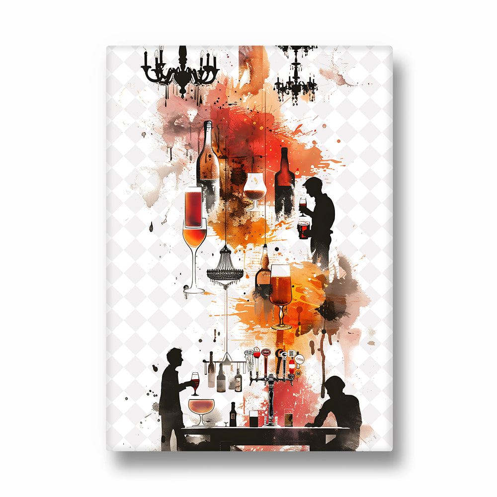 Vintage Wine Bar Collage - Food & Bar Wall Art
