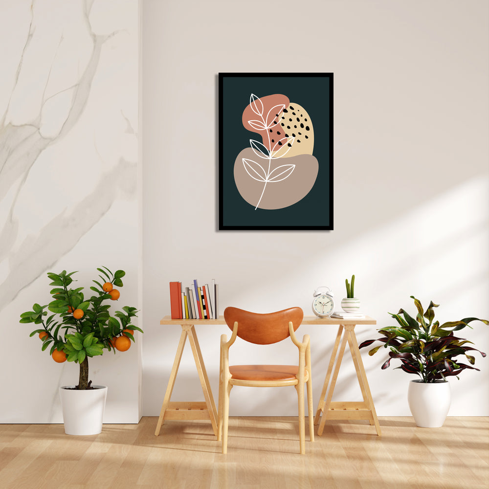 Boho Abstract Botanical Contrast - Boho Modern Wall Art