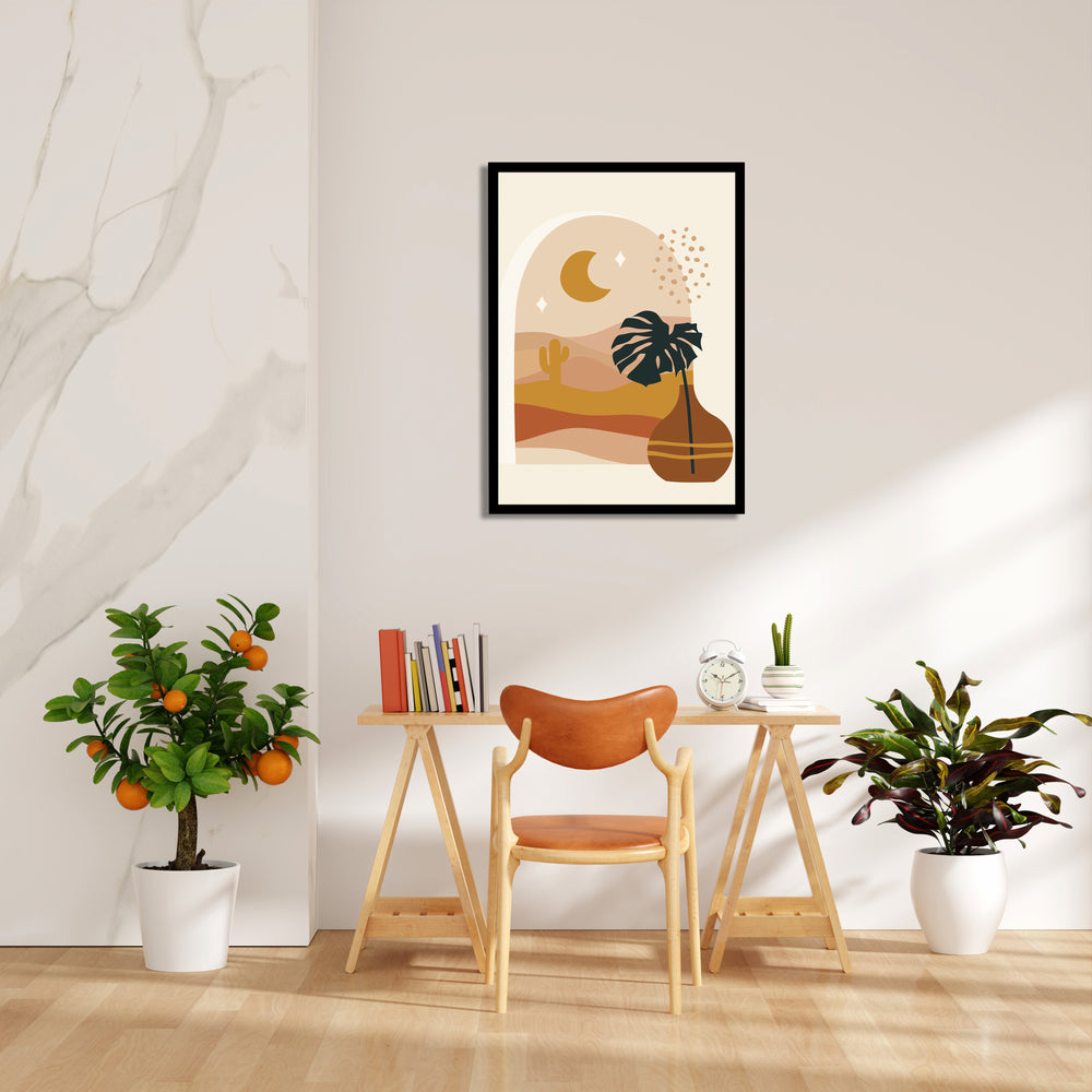 Boho Desert Nightscape - Boho Modern Wall Art