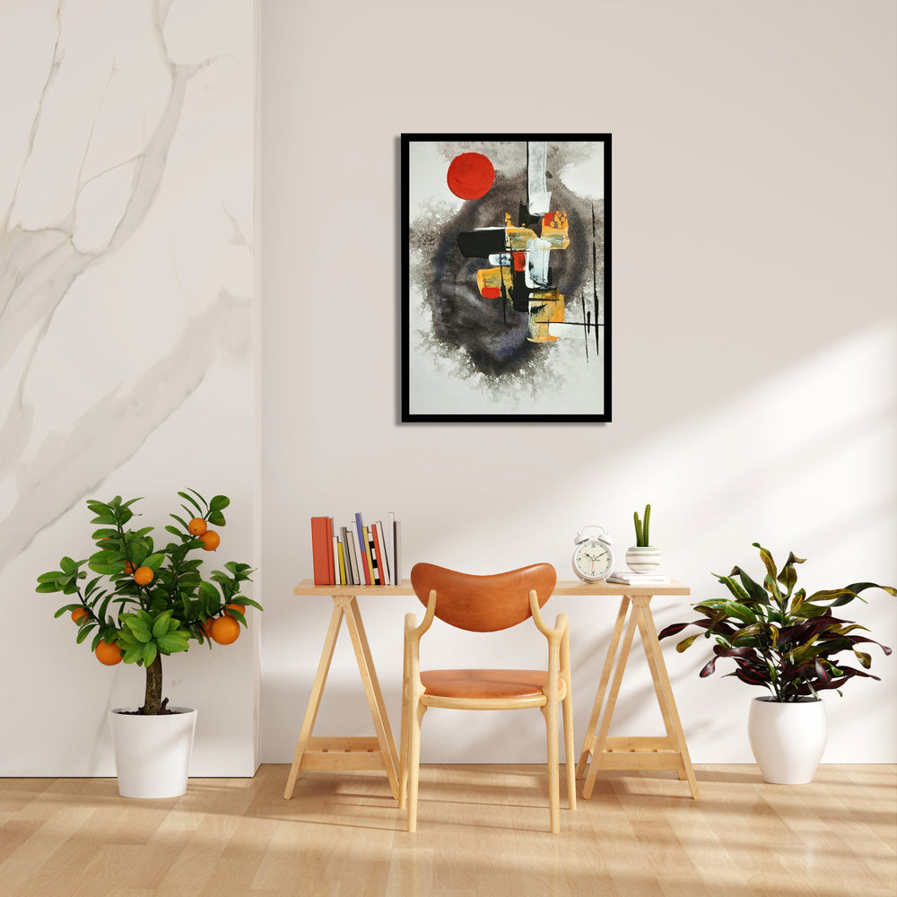 Crimson Halo Construct - Abstract Modern Art