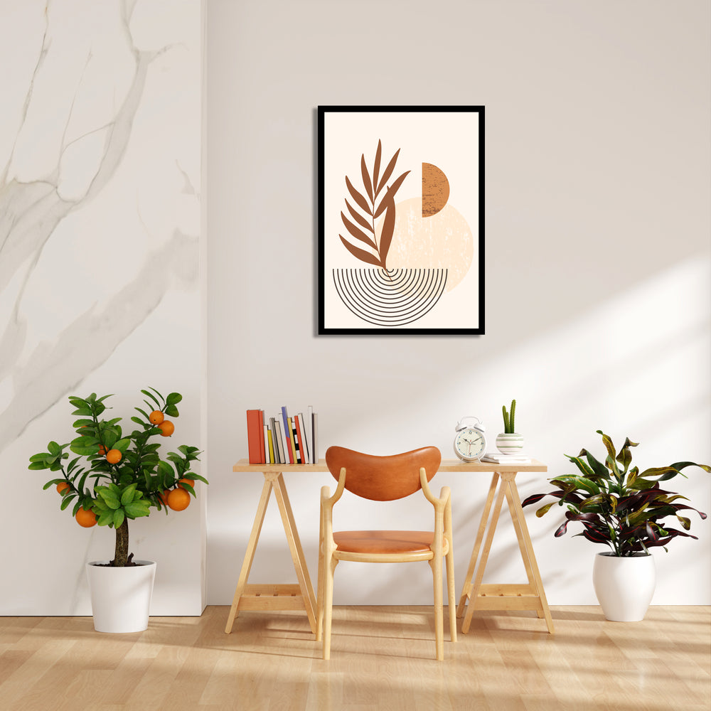 Boho Terracotta Leaf Geometry - Boho Modern Wall Art