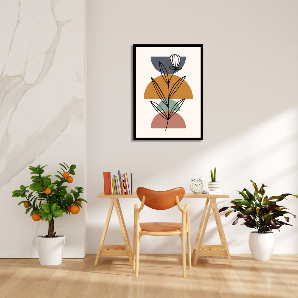 Boho Geometric Botanical Layers - Boho Modern Wall Art