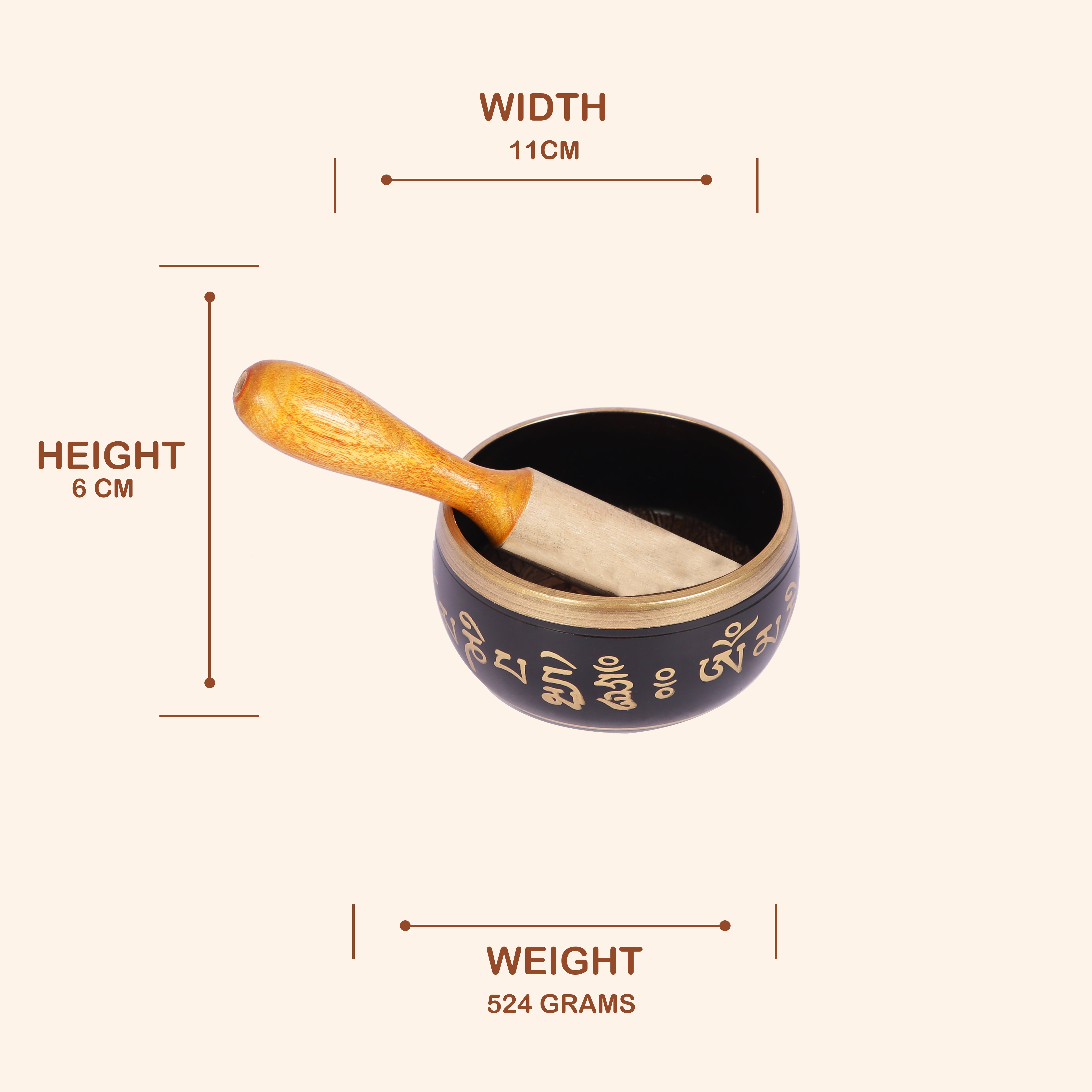 Elegant Black Tibetan Singing Bowl Set | For Deep Meditation & Chakra Healing