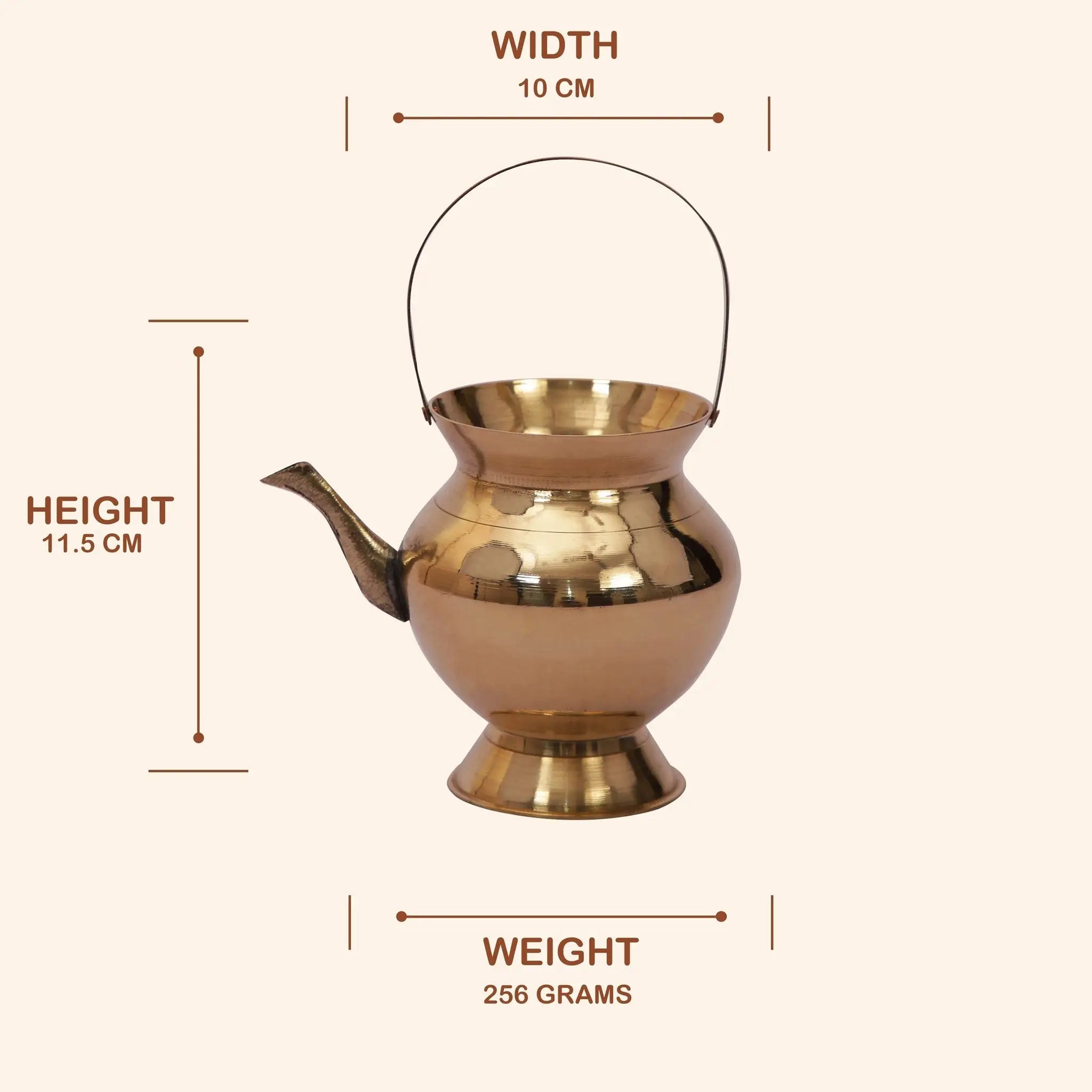 Traditional Brass Puja Kamandal | Holy Water Pot for Rituals & Abhishek