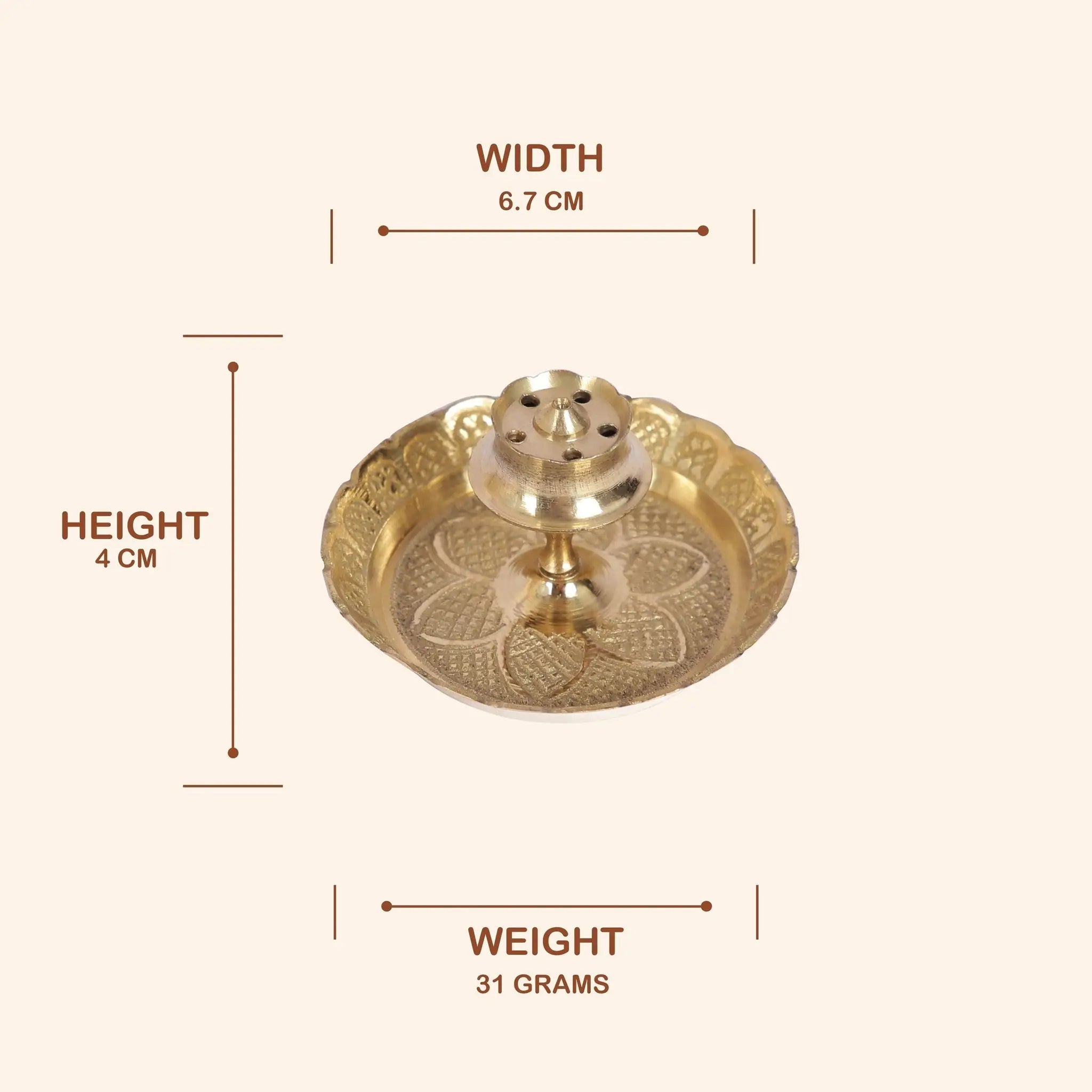 Brass Agarbatti Stand ("Sampat") | For Puja, Aarti & Home Fragrance