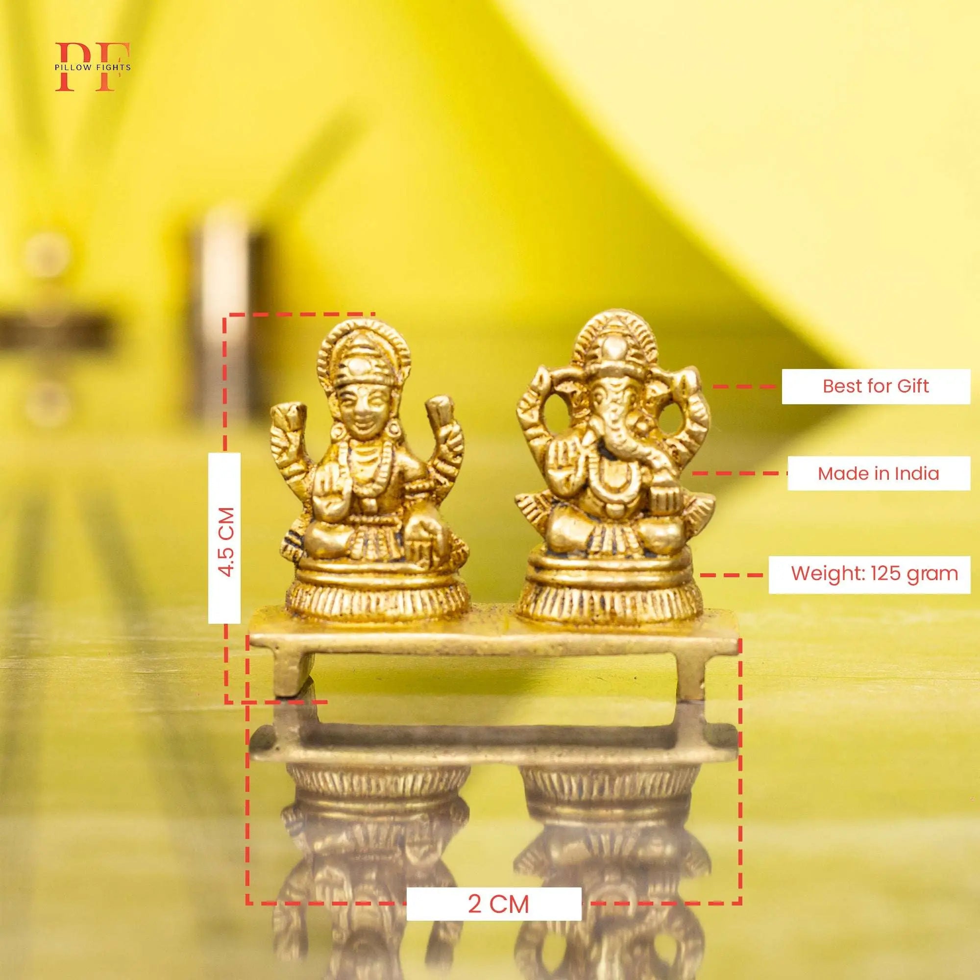Essential Brass Lakshmi Ganesha Murti for Diwali | Compact Idol for Puja & Gifting