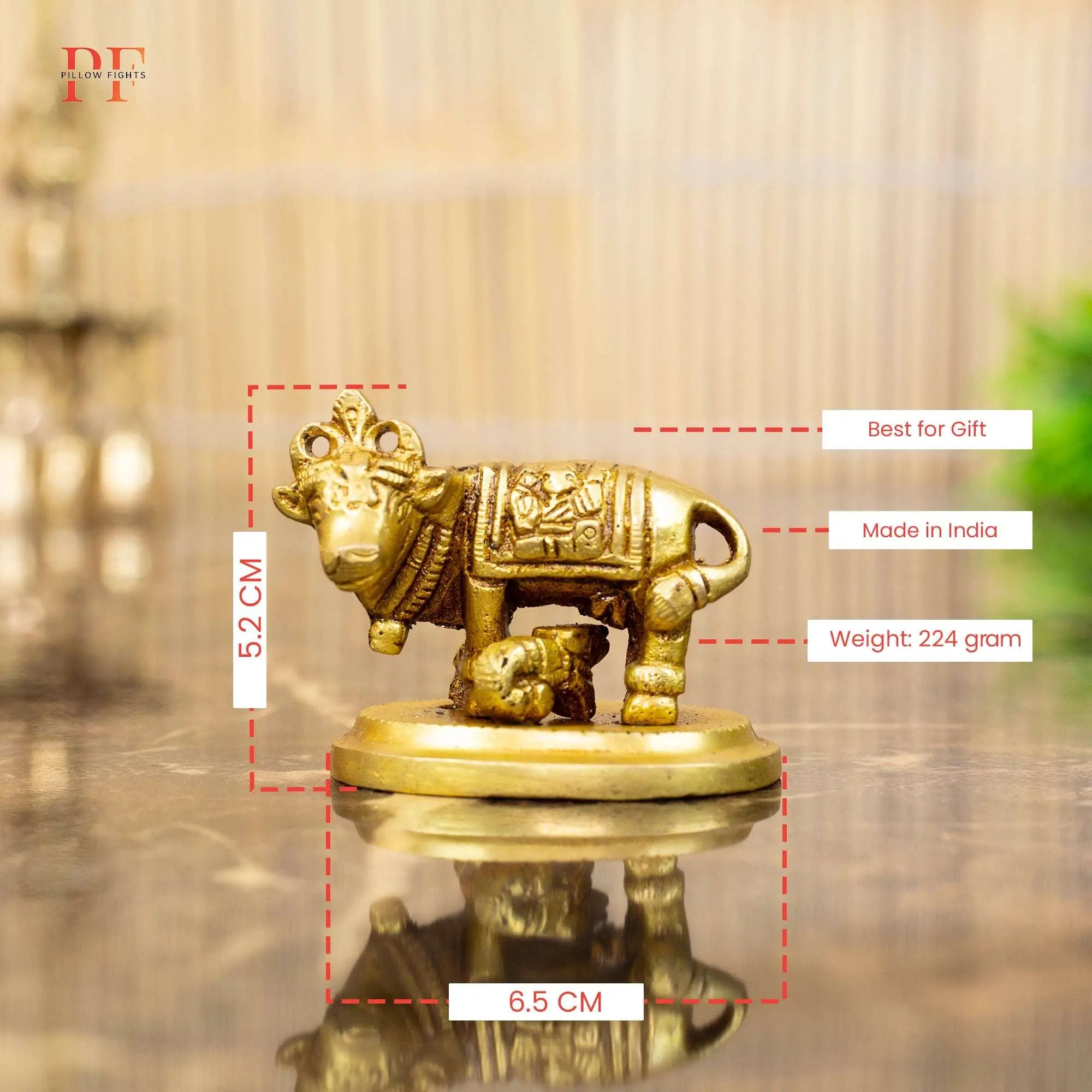 Solid Brass Kamadhenu Cow and Calf | Idol of Prosperity