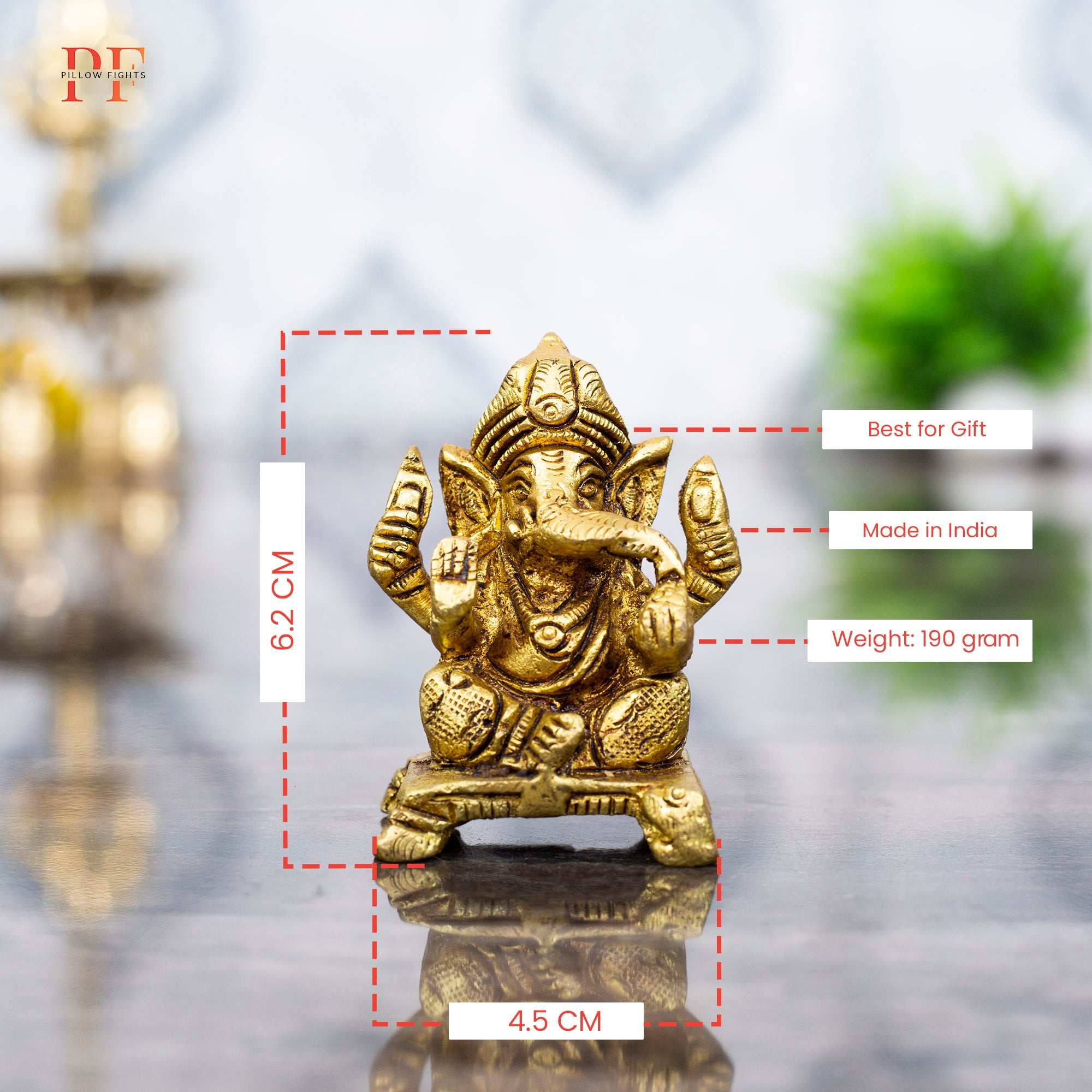 Compact & Heavyweight Brass Ganesha