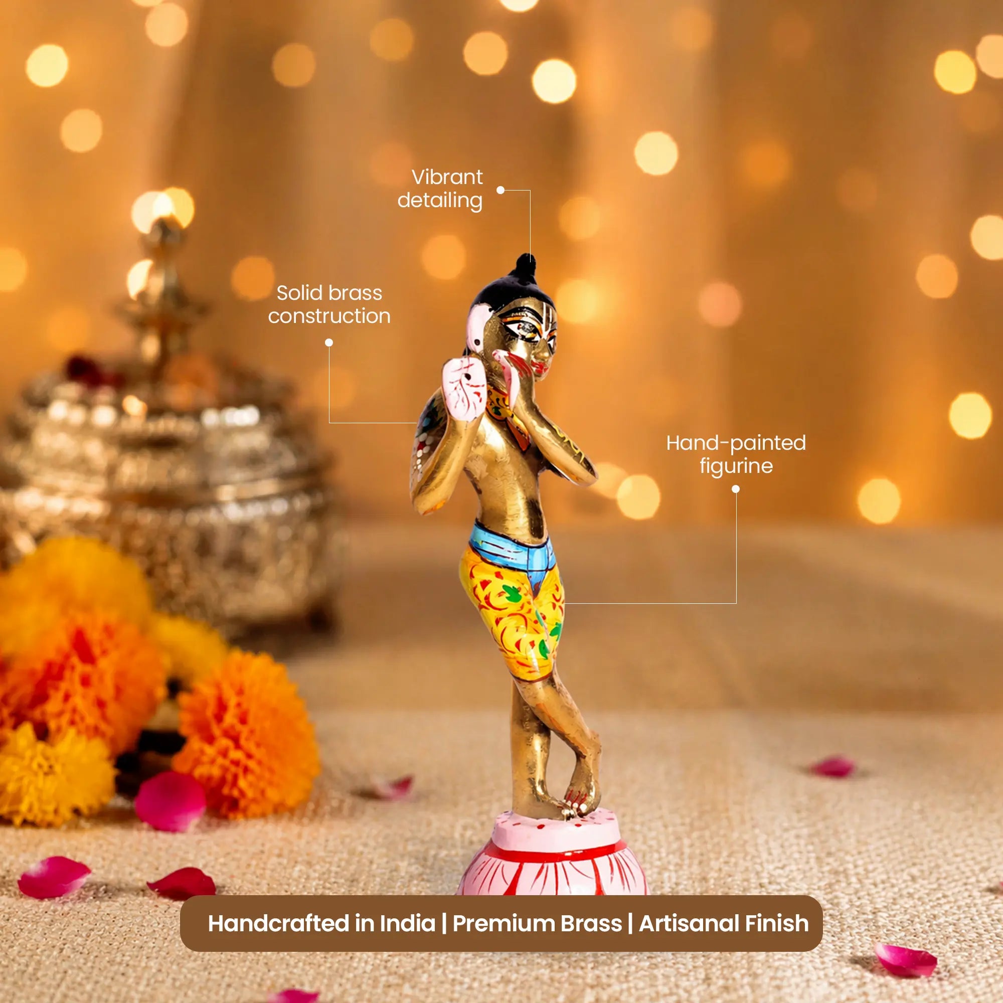 Divine Radha Krishna Eternal Love Brass Combo