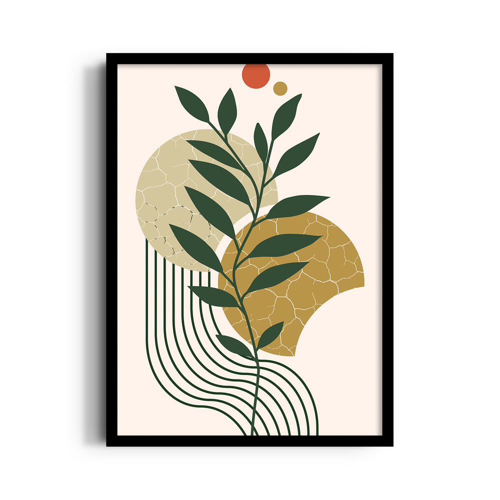 Boho Botanical Earth Shapes - Boho Modern Wall Art
