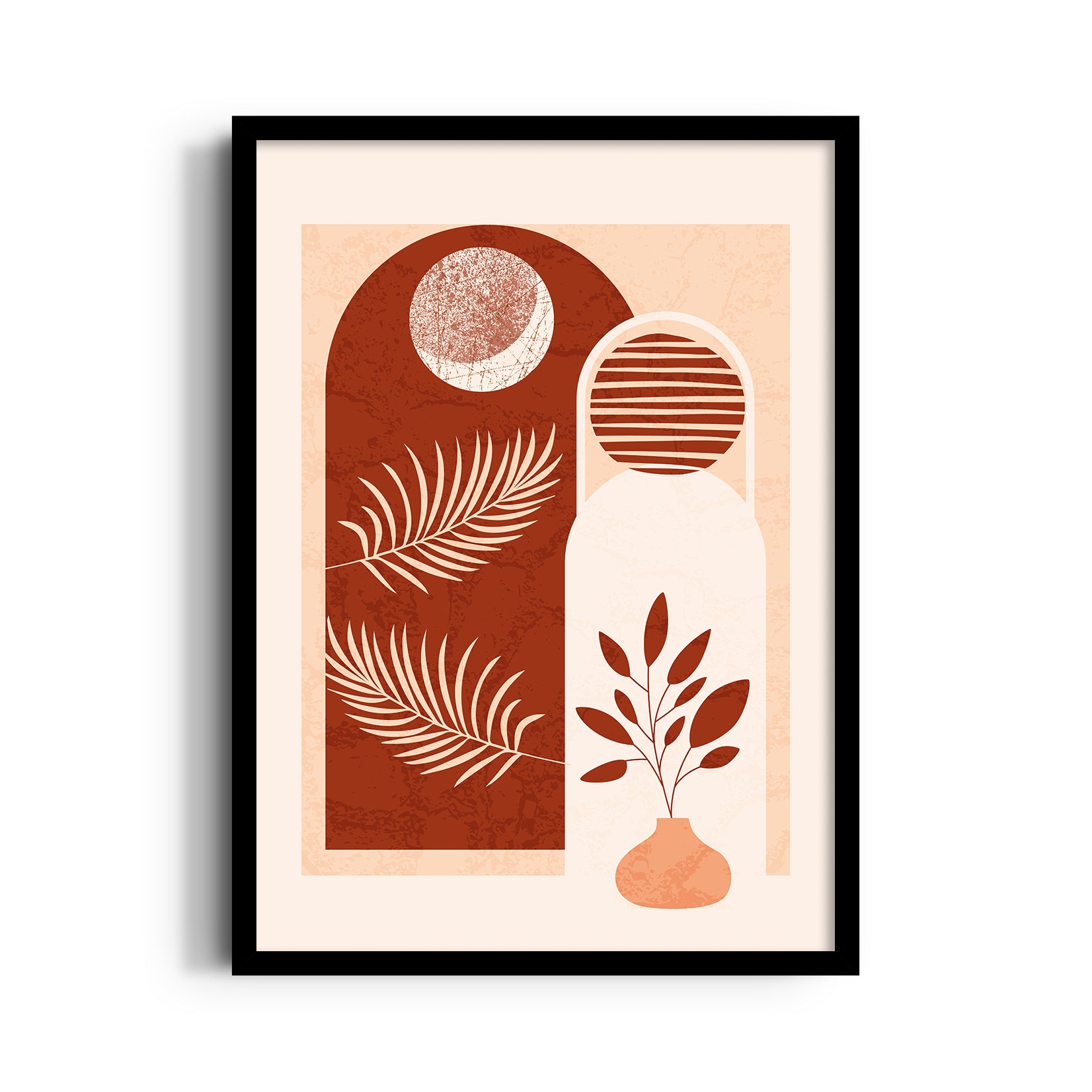 Boho Terracotta Botanical Arches ??? Boho Modern Wall Art