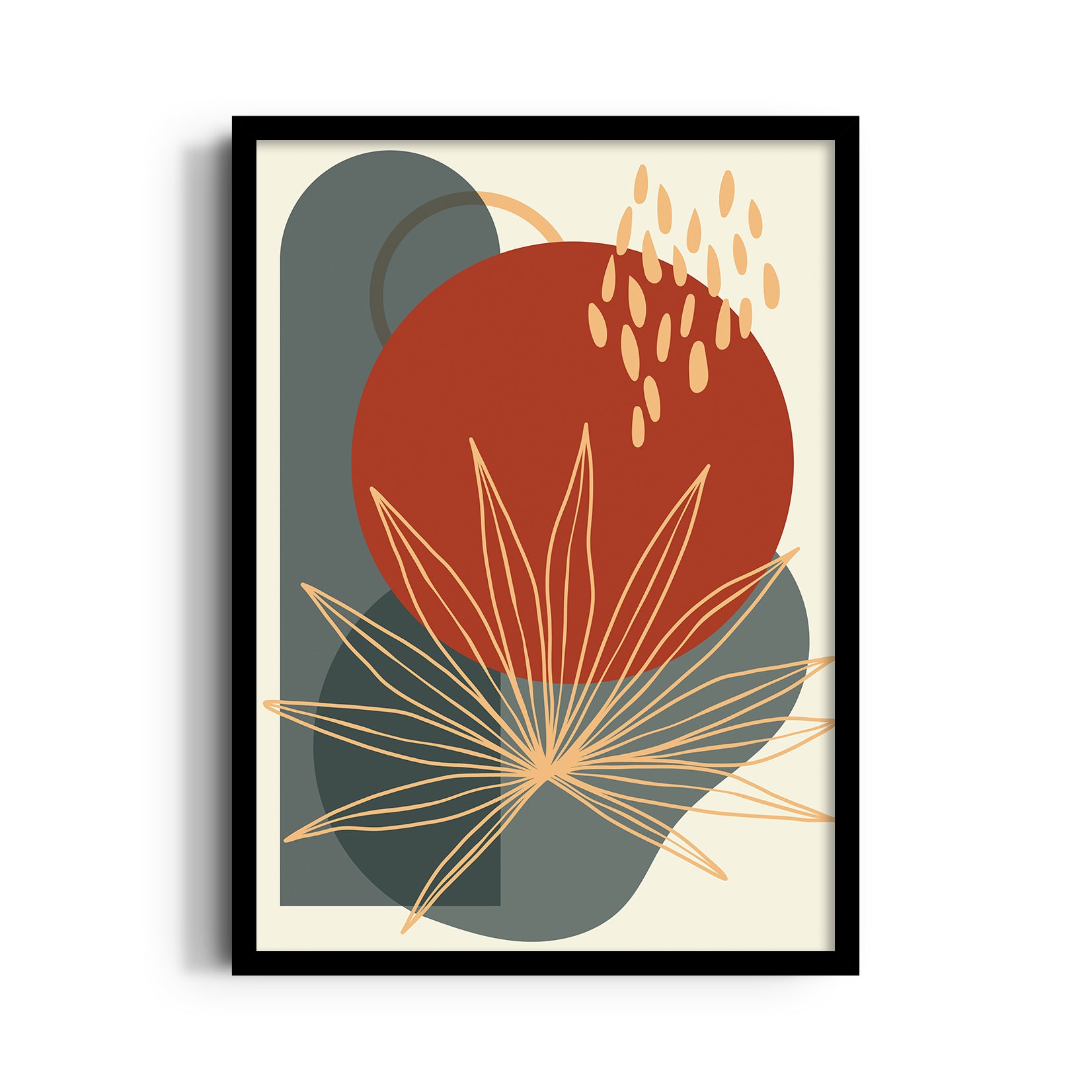 Abstract Boho Floral Sunburst ??? Boho Modern Wall Art