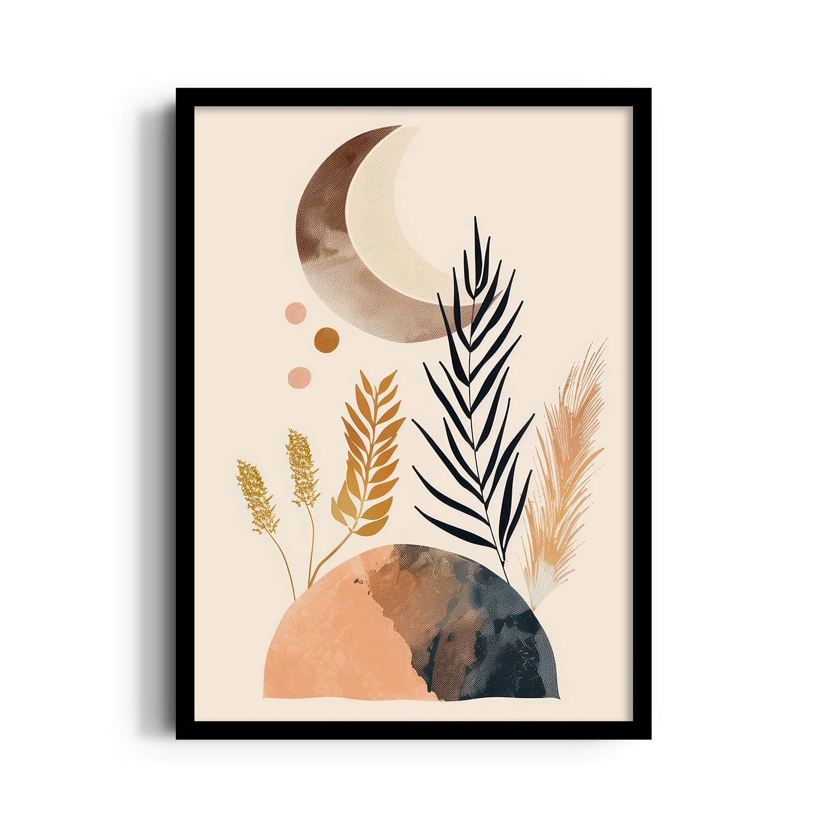 Boho Lunar Botanical Landscape ??? Boho Modern Wall Art