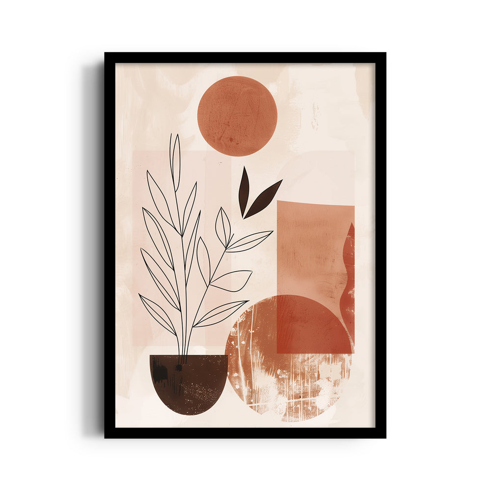 Abstract Boho Botanical Shapes - Boho Modern Wall Art