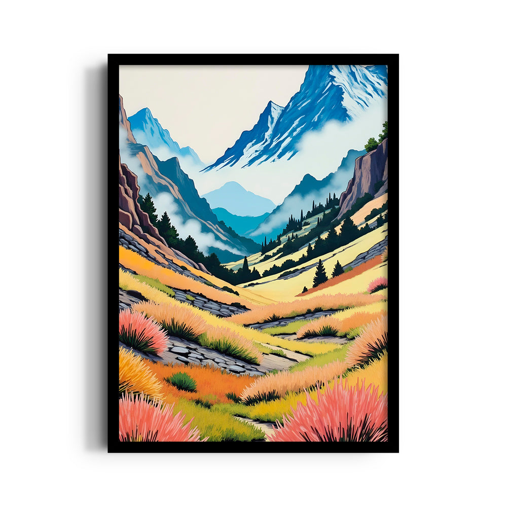 Alpine Meadow Valley – Landscape Modern Wall Art - Pillow Fights