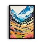 Alpine Meadow Valley – Landscape Modern Wall Art - Pillow Fights
