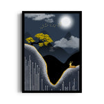 Moonlit Golden Valley – Landscape Modern Wall Art - Pillow Fights