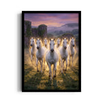 Golden Aura Victory — 7 Horses Vastu Art
