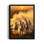 Desert Sunfire Gallop — 7 Horses Wall Art