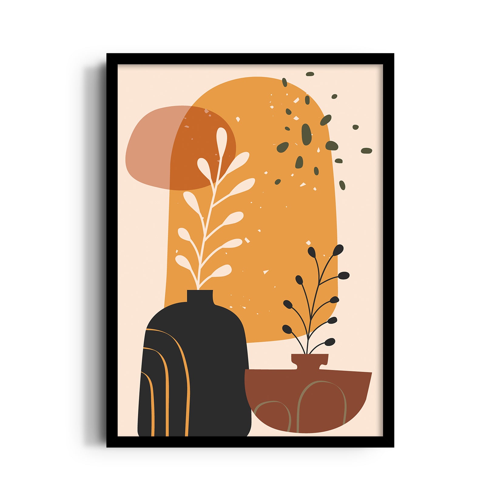 Golden Botanical Stillscape - Abstract Modern Art