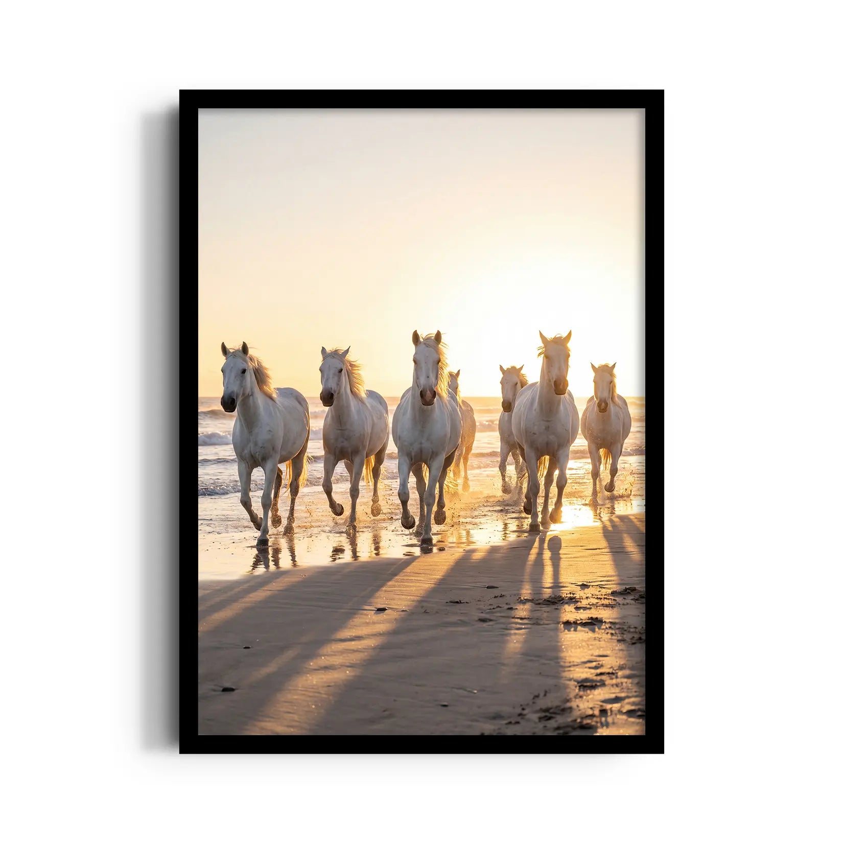 Oceanic Dawn Gallop — 7 Horses Wall Art
