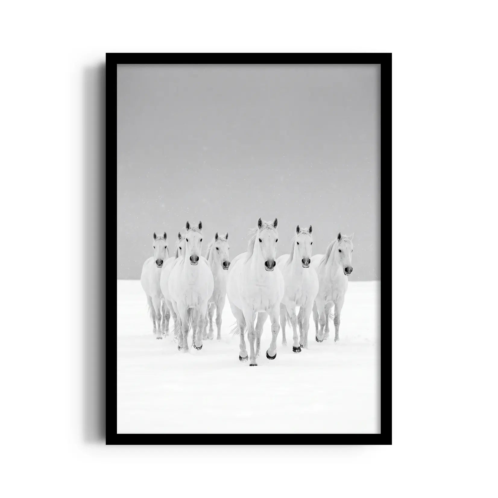 Arctic Frost Gallop — 7 Horses Vastu Art
