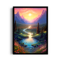 Eternal Sunrise Valley River - Landscape Modern Wall Art